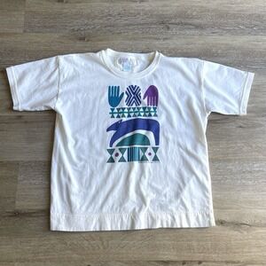 Vintage 90s Segrets Sun Prints Tribal Graphic T-Shirt Single Stitch Medium